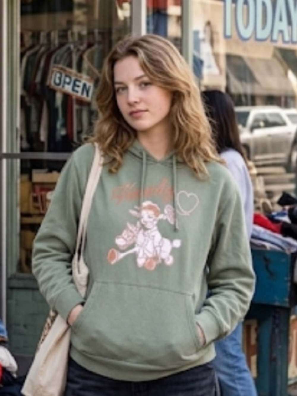 Betty Boop Green Hoodie with Cowboy Graphic